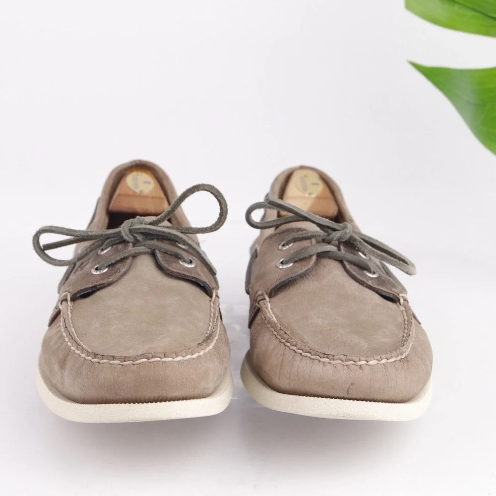 Sperry Mens A/O Boat Shoe Size 11.5 Light Brown Leather Slip On Loafers Yacht